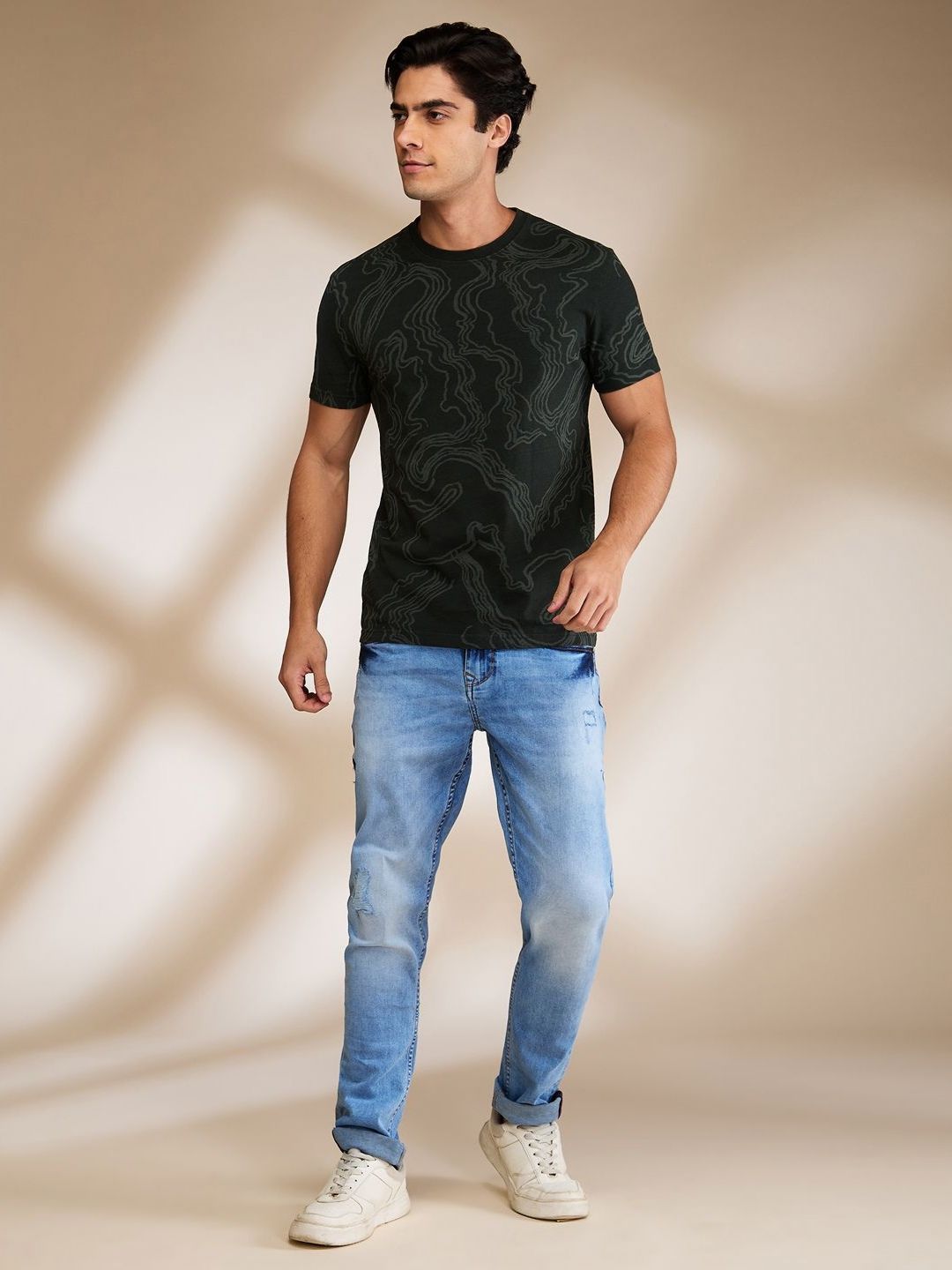 Being Human Men Printed Raw Edge T-shirt