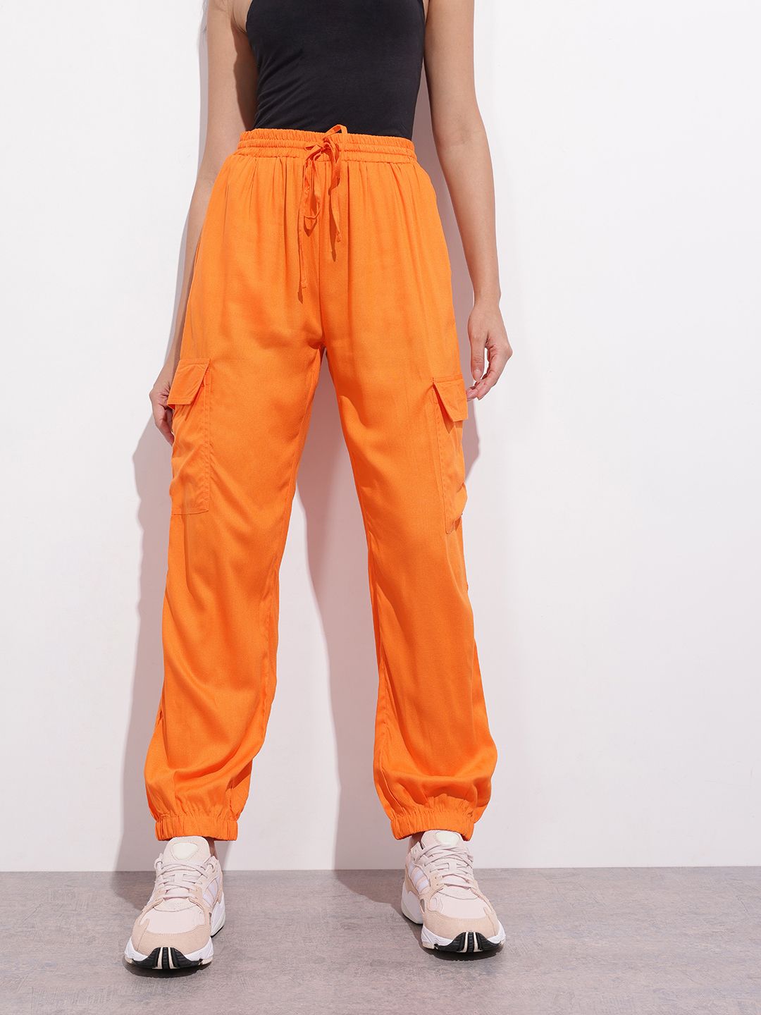 DressBerry Women Autumn Persimmons Utilitarian Cargo Joggers