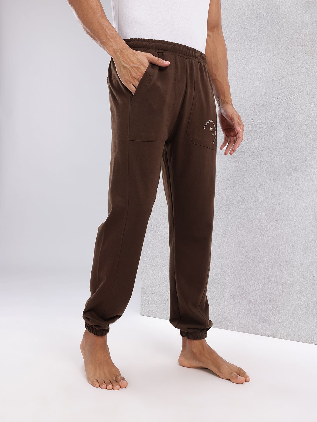 HRX by Hrithik Roshan Men Typography Print Detail Mid-Rise Yoga Joggers