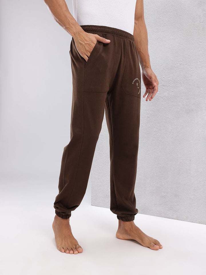 HRX by Hrithik Roshan Men Typography Print Detail Mid-Rise Yoga Joggers