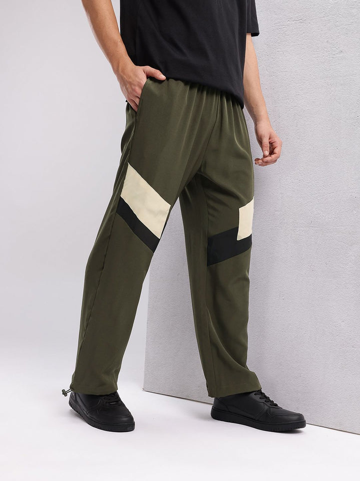 HRX by Hrithik Roshan Men Striped Detail Relaxed Fit Toggled Track Pants
