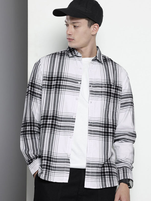 Garage India Co Pure Cotton Tartan memeriksa baju kasual korduroy