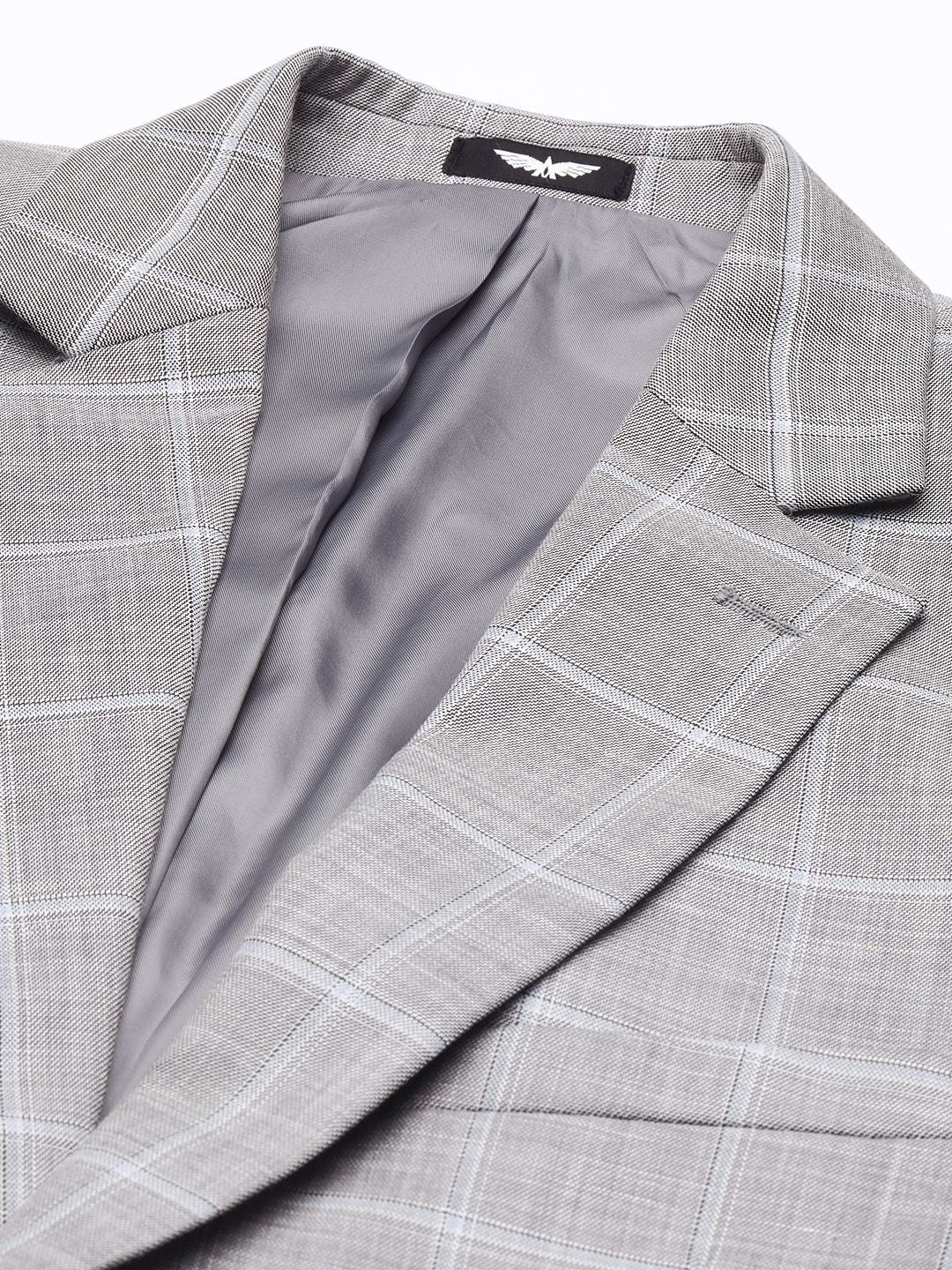 Park Avenue Checked Regular Fit Single-Breasted Formal Blazer