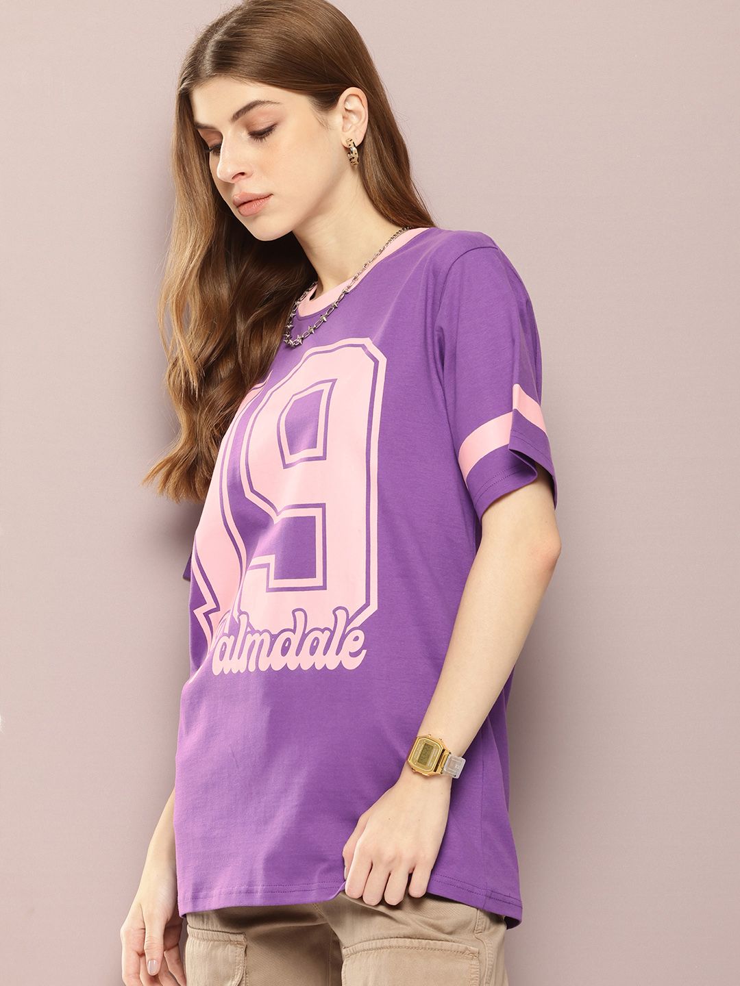 DILLINGER Varsity Printed Oversized Pure Cotton T-shirt