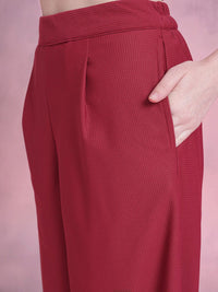 DressBerry Textured Vest Top With Pleated Pants Co-Ords