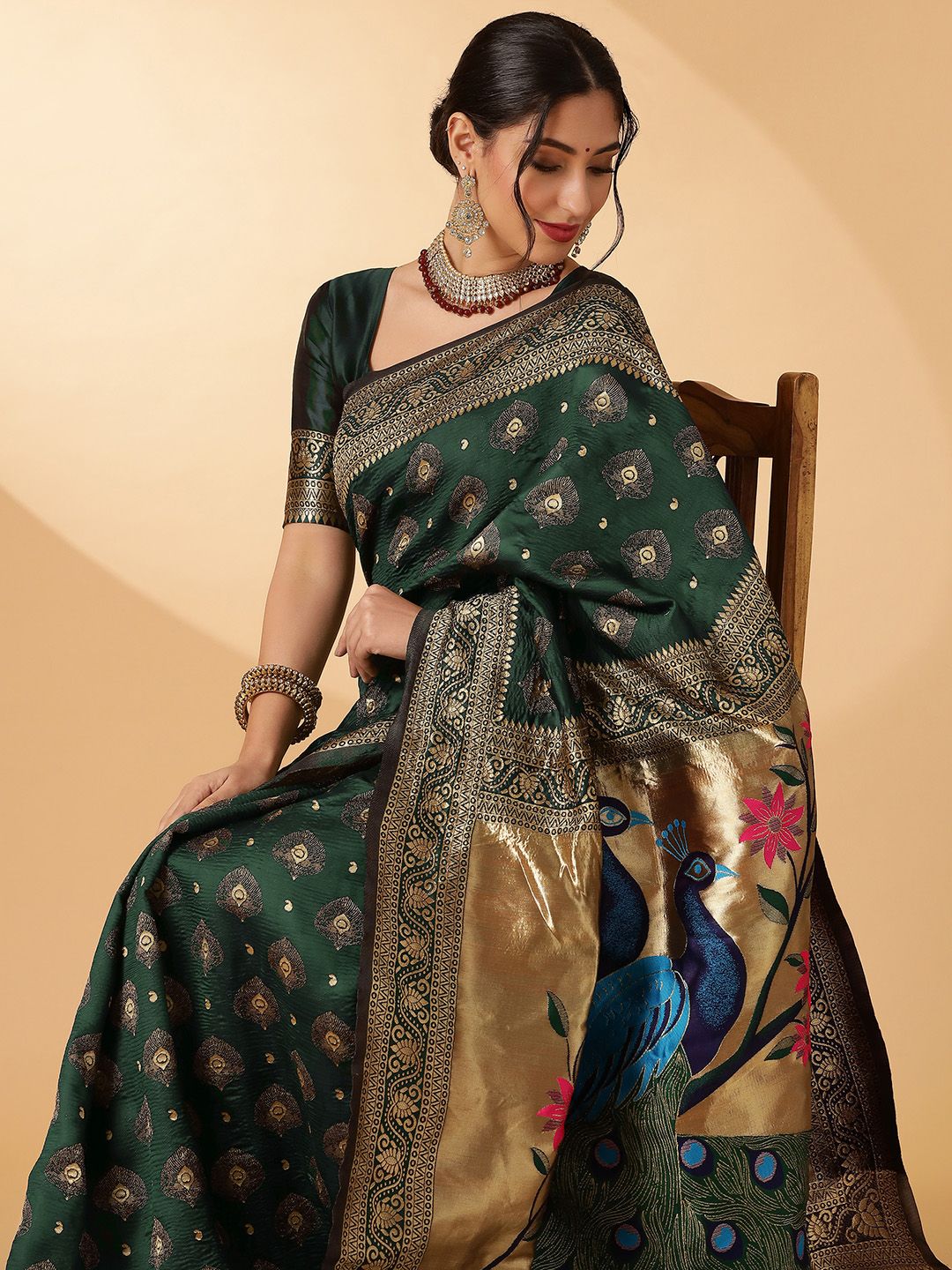 KALINI Ethnic Motifs  Paithani Saree