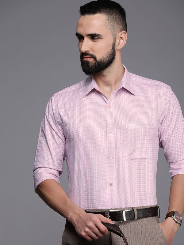 Raymond Slim Fit Self-Checked Pure Cotton Formal Shirt