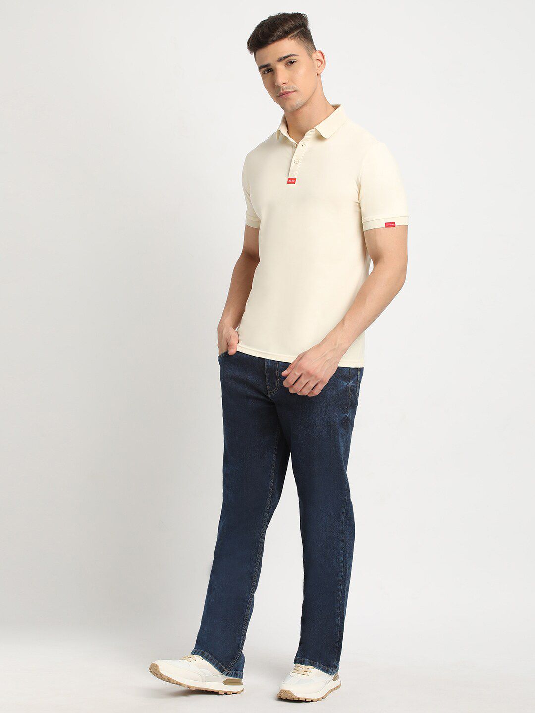 THE BEAR HOUSE Polo Collar Short Sleeves Slim Fit T-shirt