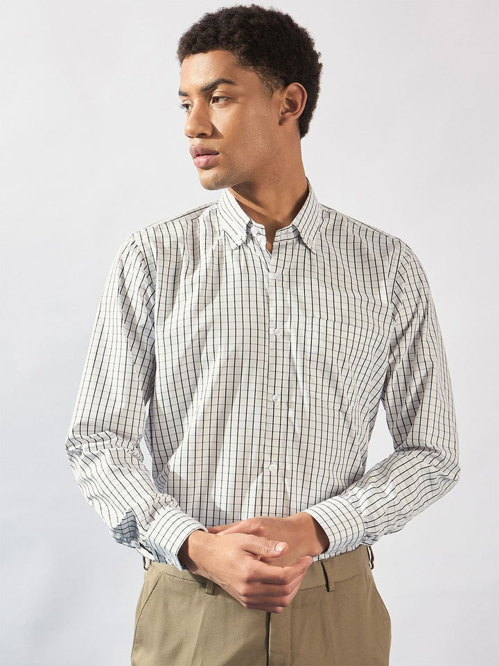 DENNISON Men Smart Micro Checks Formal Shirt