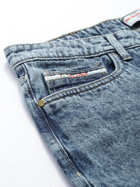 The Indian Garage Co Men Dad Fit Heavy Fade Pure Cotton Jeans