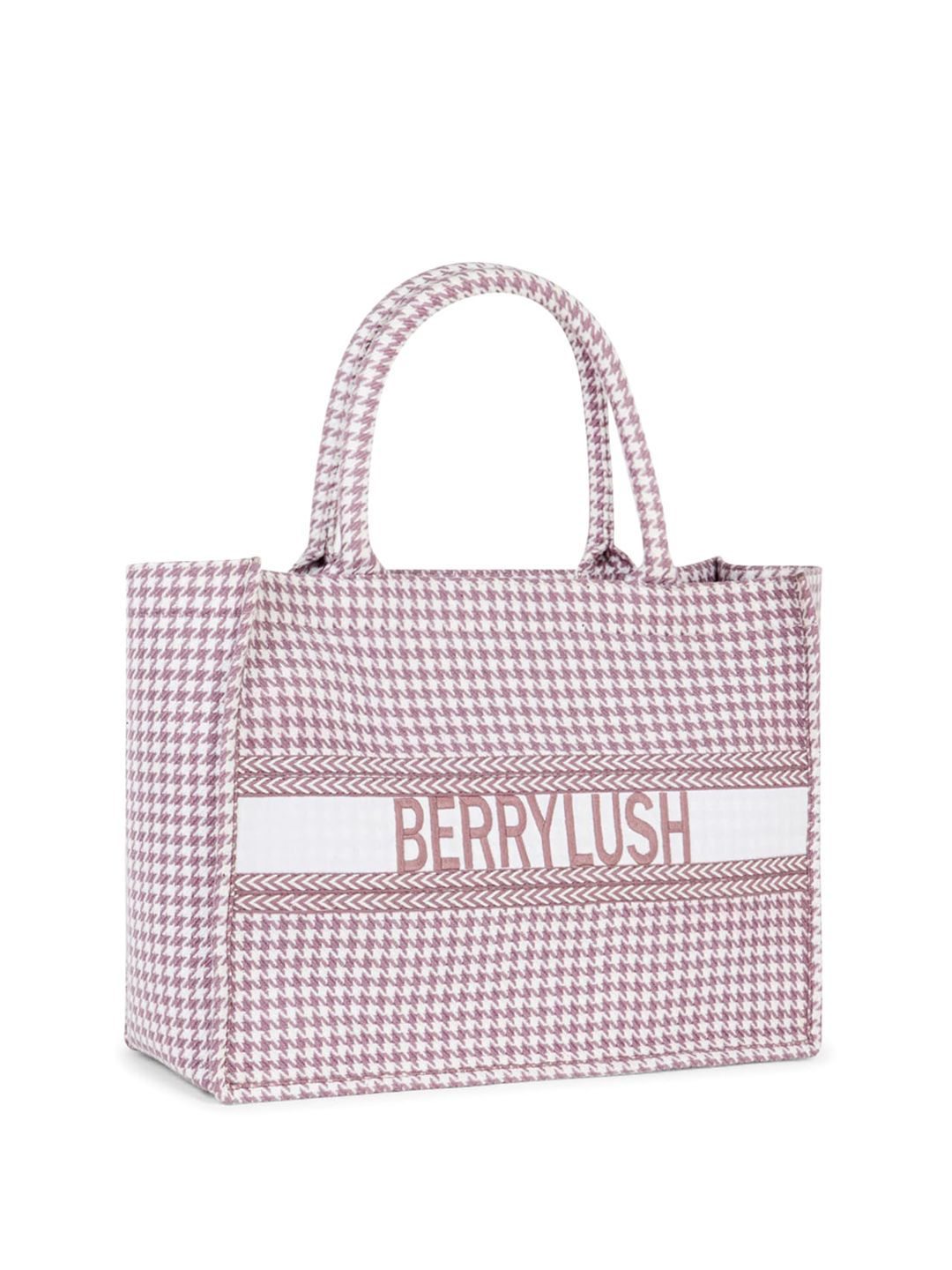 Berrylush Checked Structured Handheld Bag