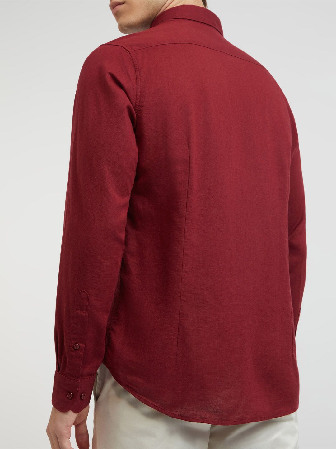 Raymond Cotton Linen Solid Slim Fit Casual Shirt