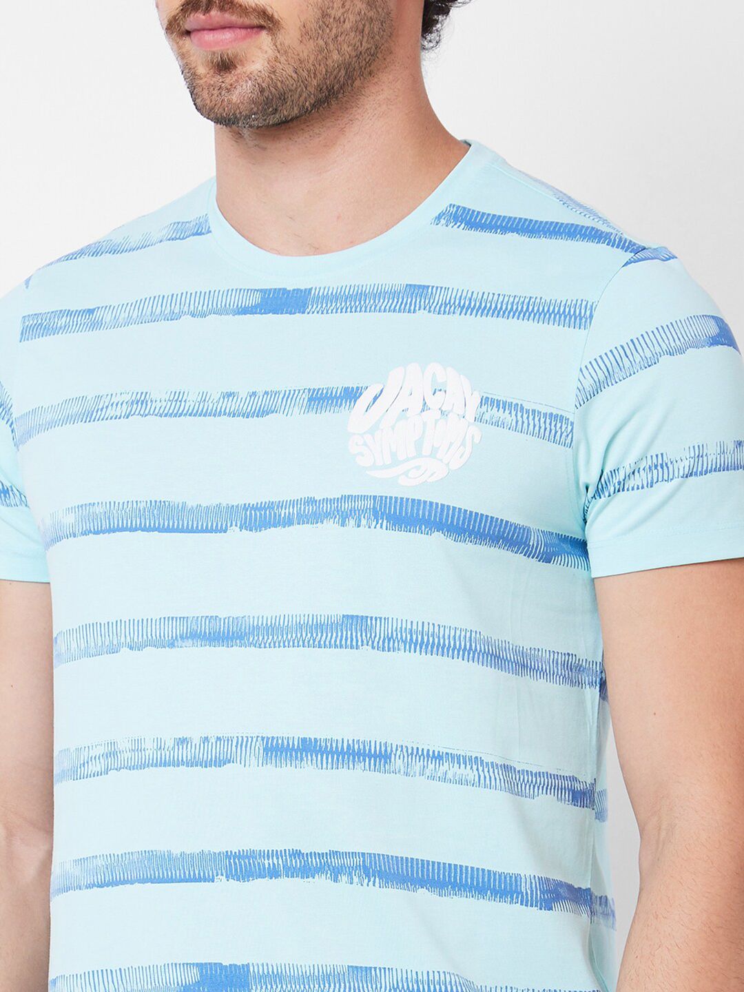 SPYKAR Striped Cotton Slim Fit T-shirt