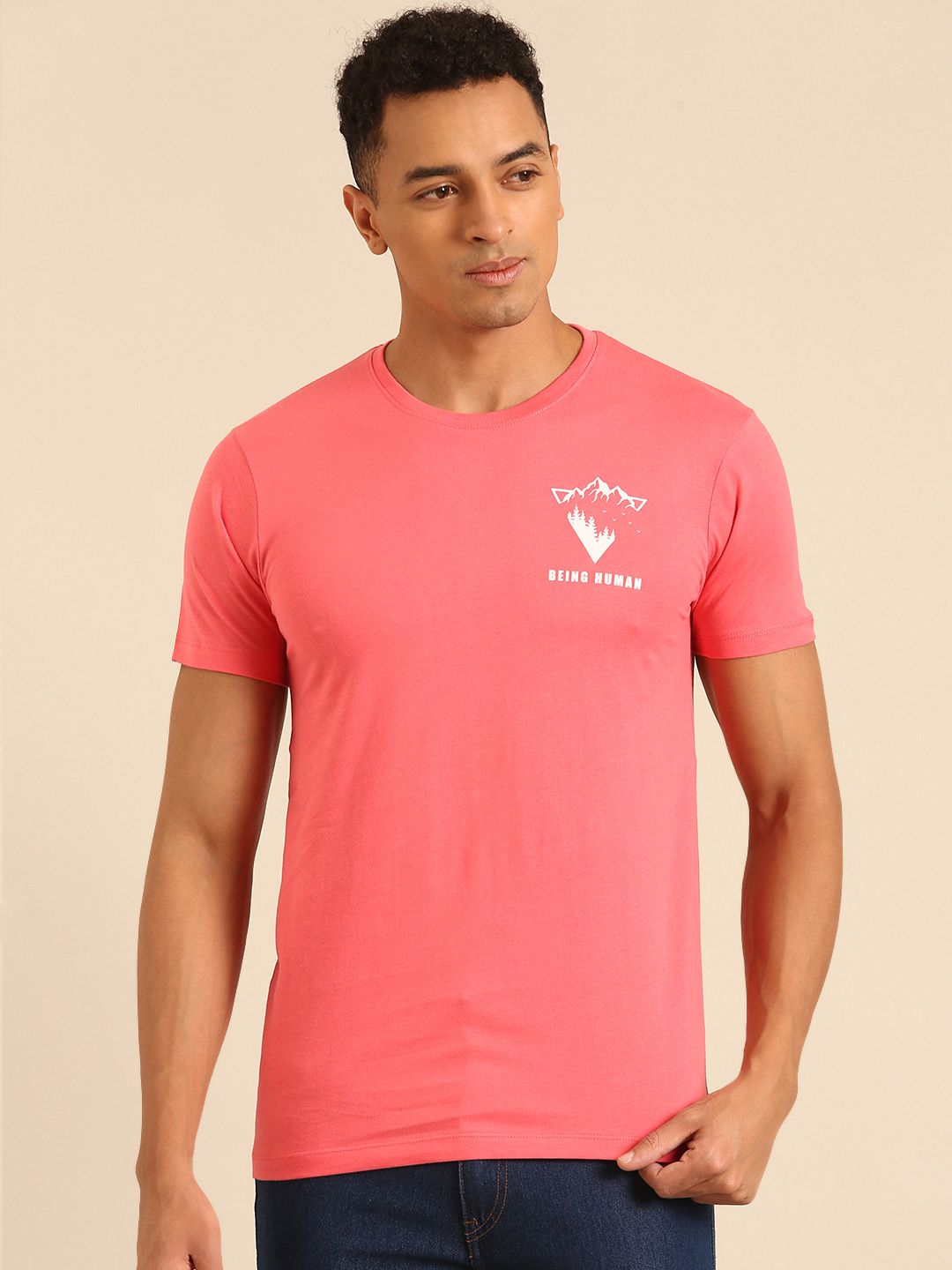 Being Human Pure Cotton T-shirt with Minimal Print