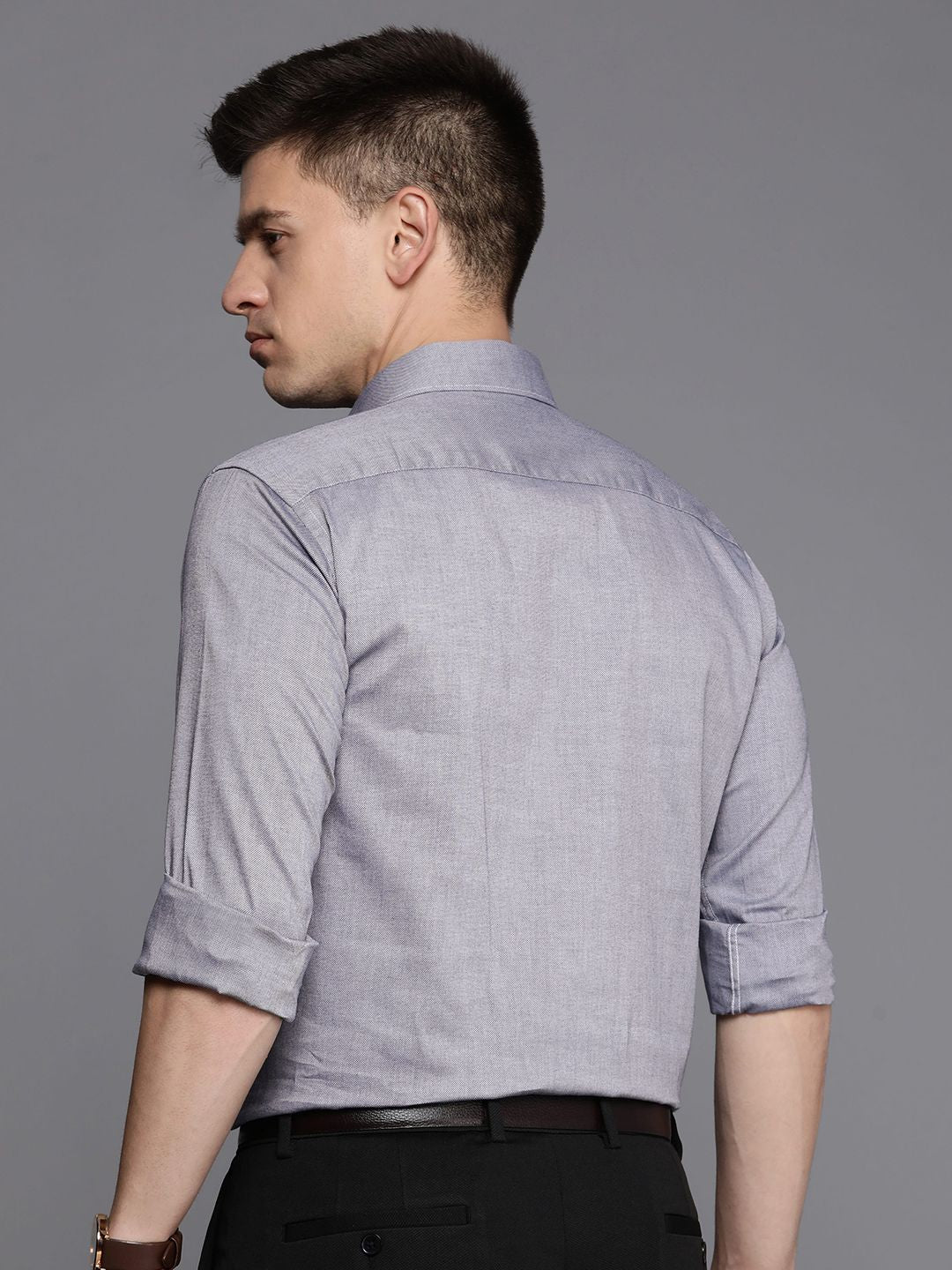 Raymond Self Design Slim Fit Pure Cotton Formal Shirt