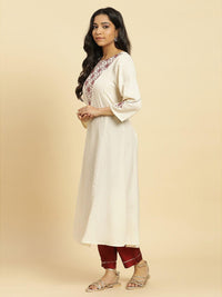 W Mirror Work Round Neck Anarkali Kurta