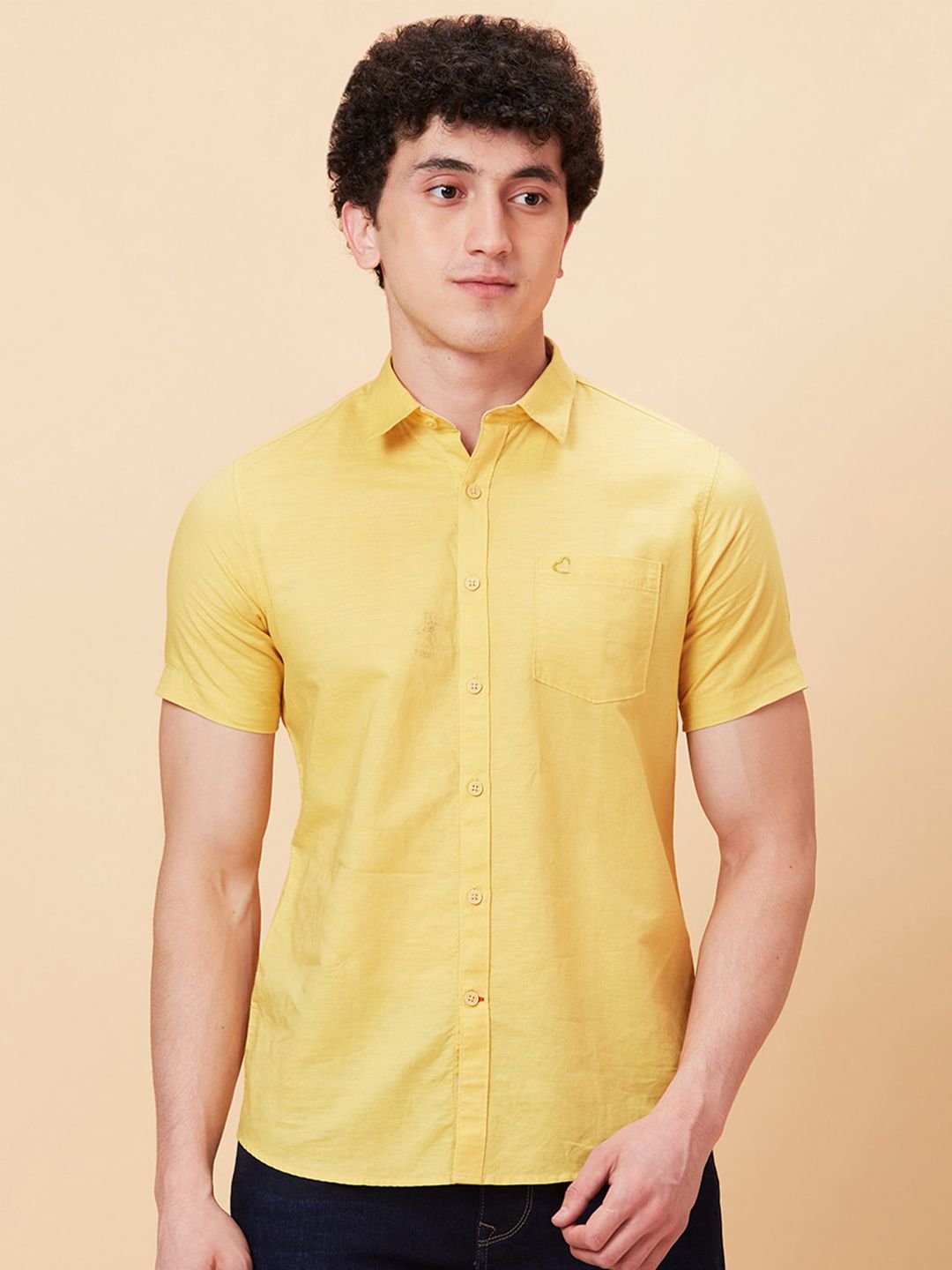Being Human Spread Collar Slim Fit Cotton Casual Shirt