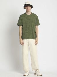 THE BEAR HOUSE Men Self Design Round Neck Tshirt