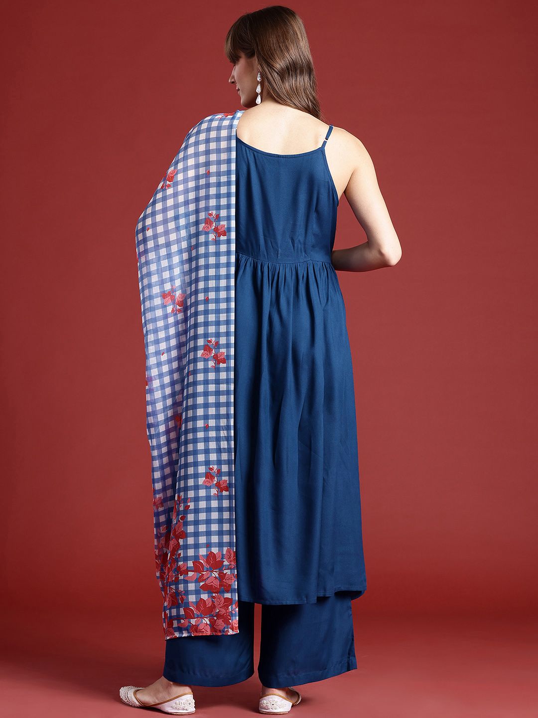 Anouk Sleeveless A-Line Kurta with Palazzos & With Dupatta