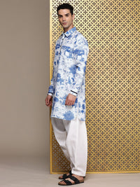 House of Pataudi Shirt Collar Tribal Printed Jashn Kurta
