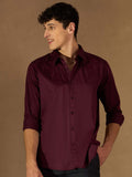 DENNISON Smart Slim Fit Spread Collar Cotton Shirt