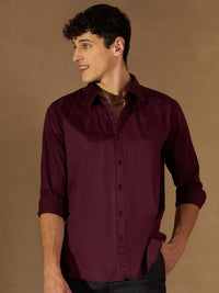 DENNISON Smart Slim Fit Spread Collar Cotton Shirt