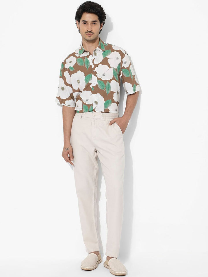 RARE RABBIT Men Yuki Boxy Opaque Floral Printed Shirt