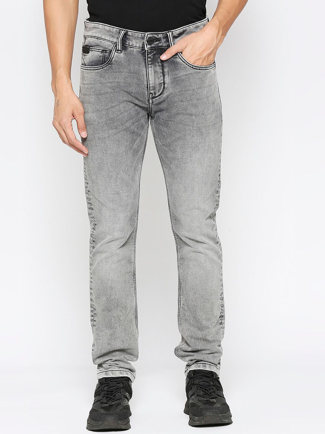 Being Human Men Low Distress Heavy Fade Slim Fit Jeans
