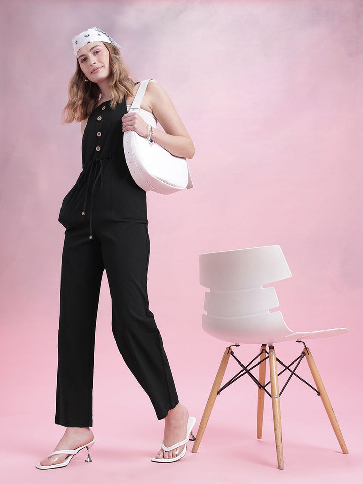 DressBerry Button Detailed Basic Jumpsuit