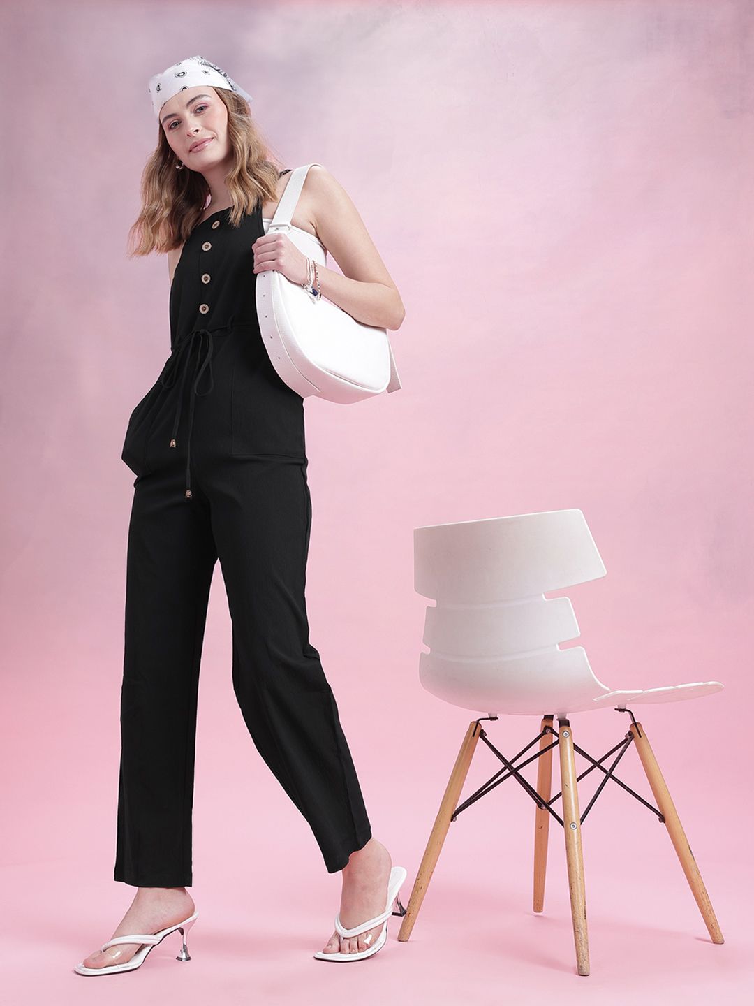 DressBerry Button Detailed Basic Jumpsuit