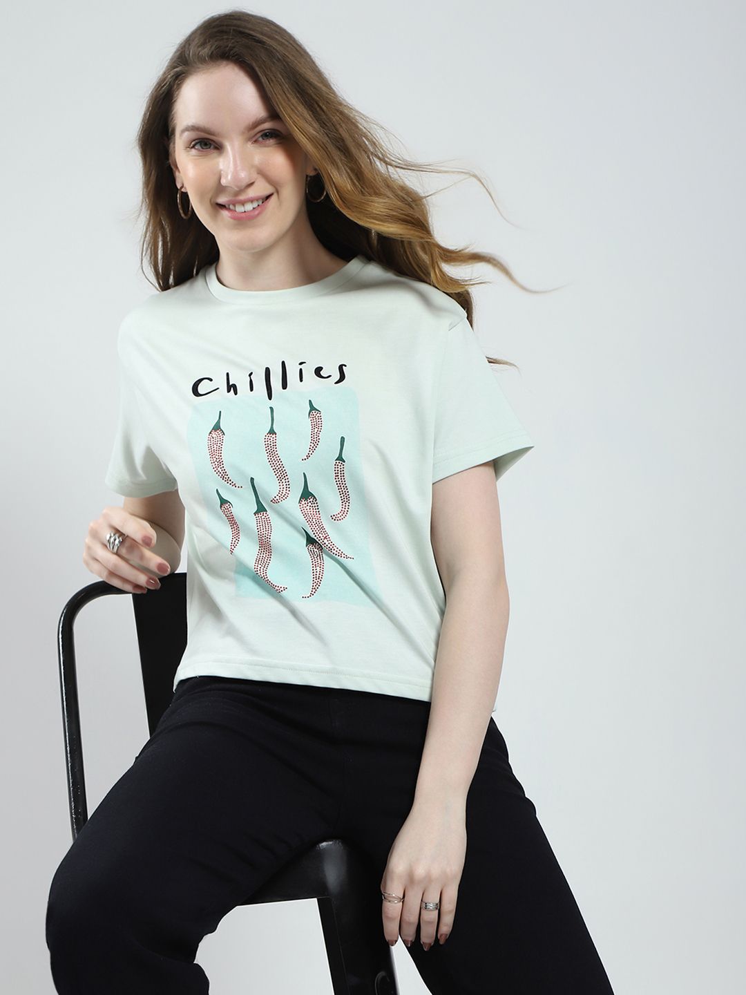 Monte Carlo Printed Drop-Shoulder Sleeves Relaxed Fit T-shirt