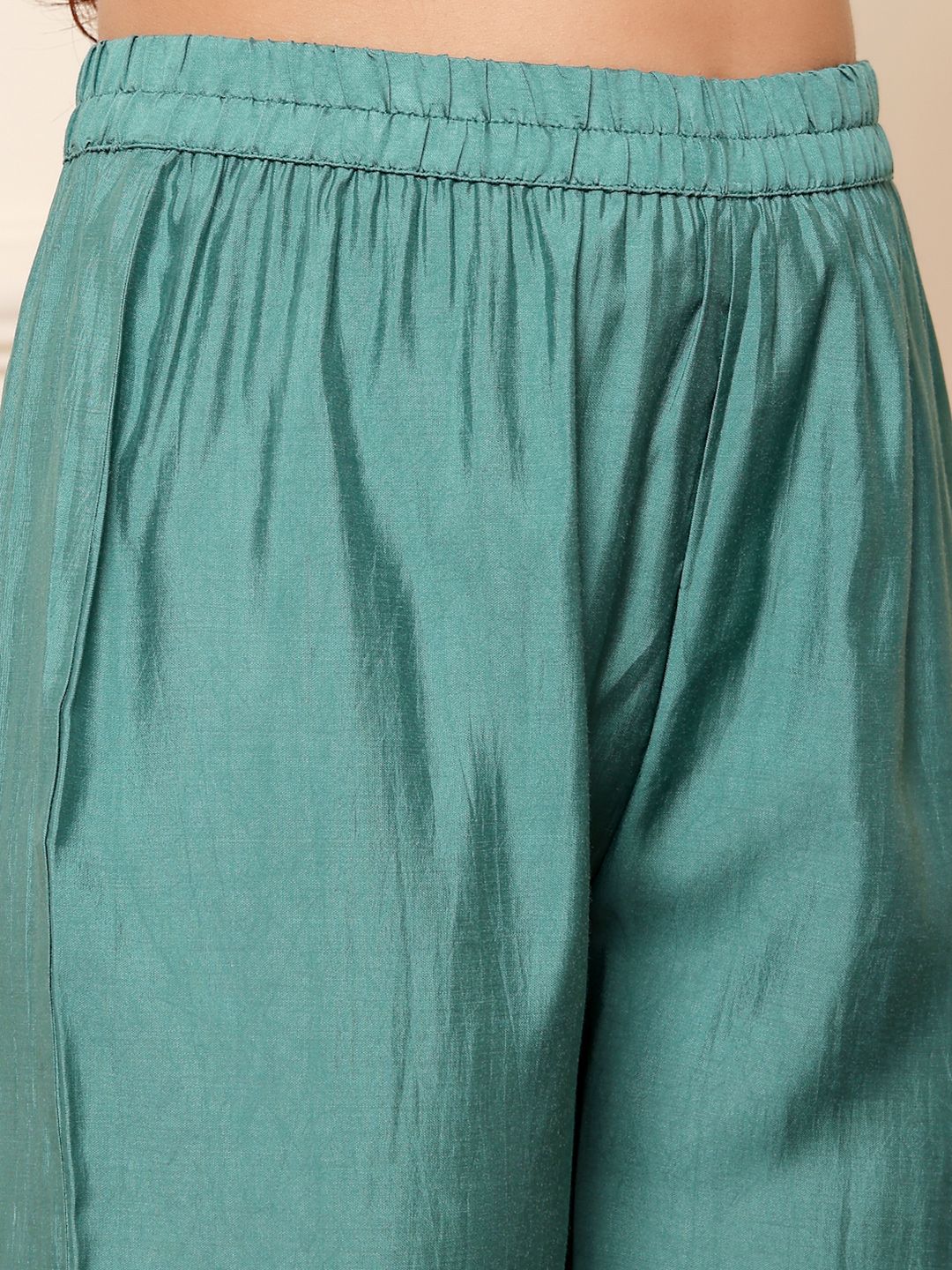 Varanga Ethnic Motifs Printed Chanderi Silk Kurta With Trousers And Dupatta