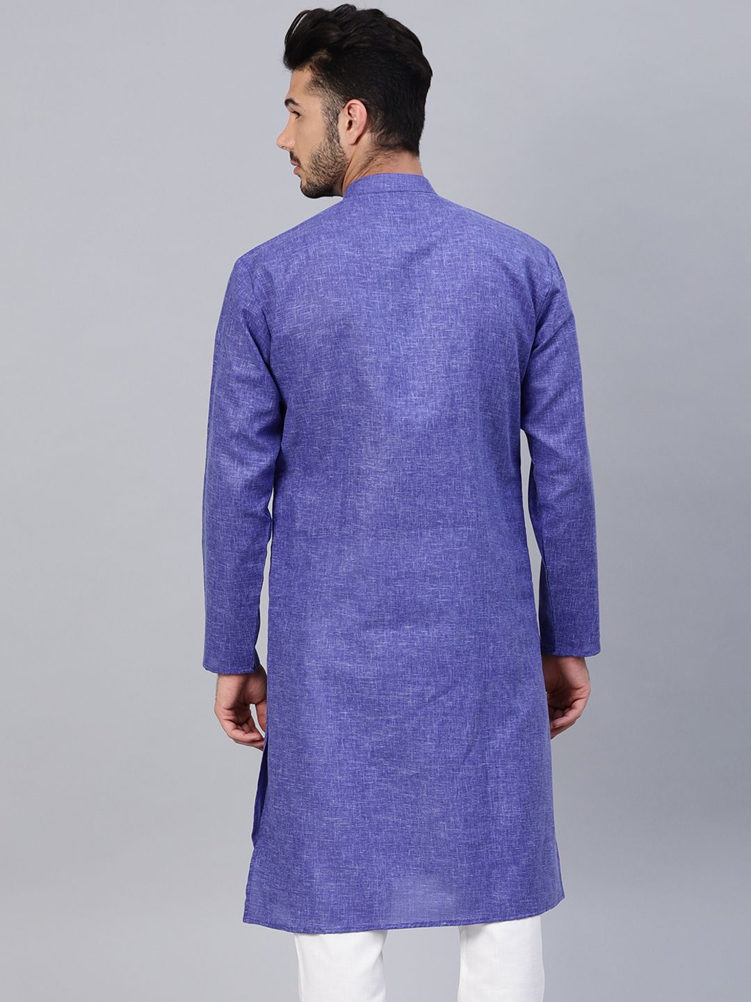SOJANYA Lelaki Biru Solid Kurta Lurus