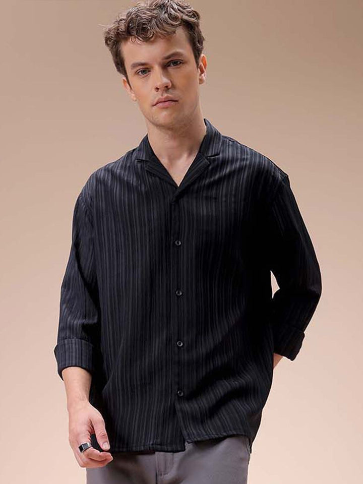 The Indian Garage Co Men Relaxed Fit Dobby Textured Resortwear Shirt