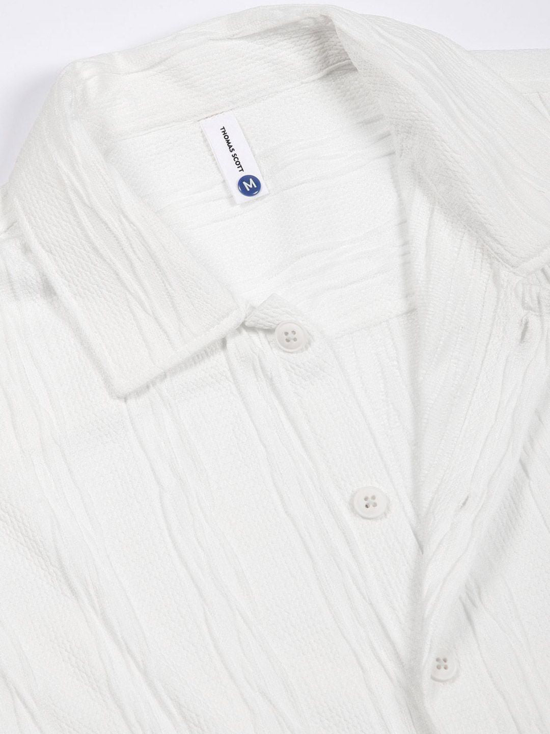 Thomas Scott Men Smart Fit Cutaway Collar Textured Casual Shirt