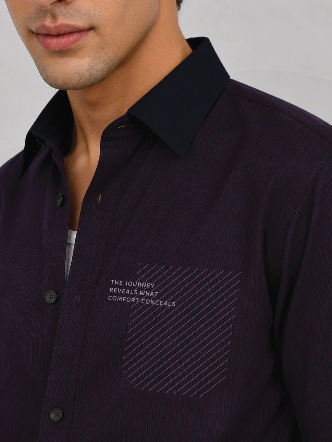 Baju Kasual Berjalur Santai ADRO Lelaki