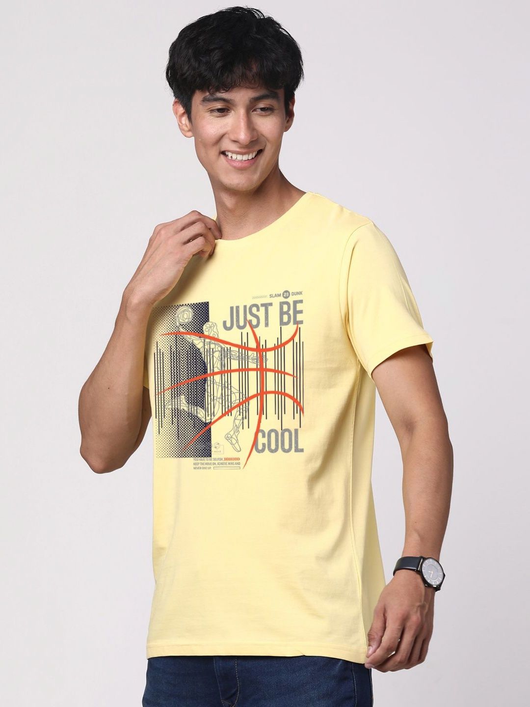 ADRO Men Graphic Printed Pure Cotton Round Neck T-shirt