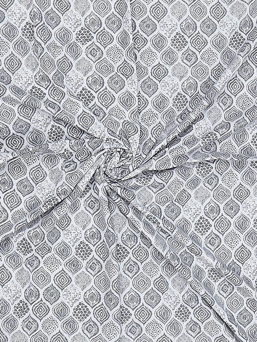 Monte Carlo Grey & White Floral Mild Winter 150 GSM Single Bed Dohar