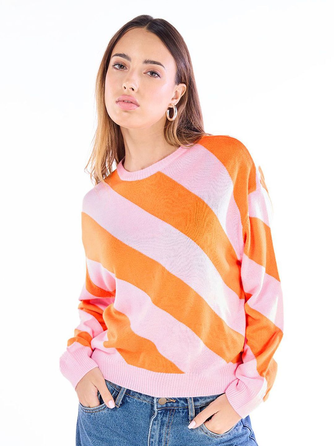 Bewakoof Women Striped Pullover