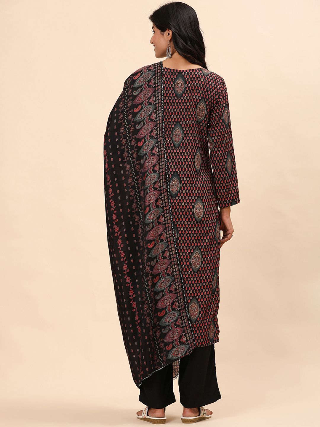 Mamicha Women Ethnic Motifs Printed Regular Pure Cotton Kurta with Trousers & With Dupatta