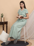 Sweet Dreams Ethnic Motifs Printed Pure Cotton Maxi Nightdress