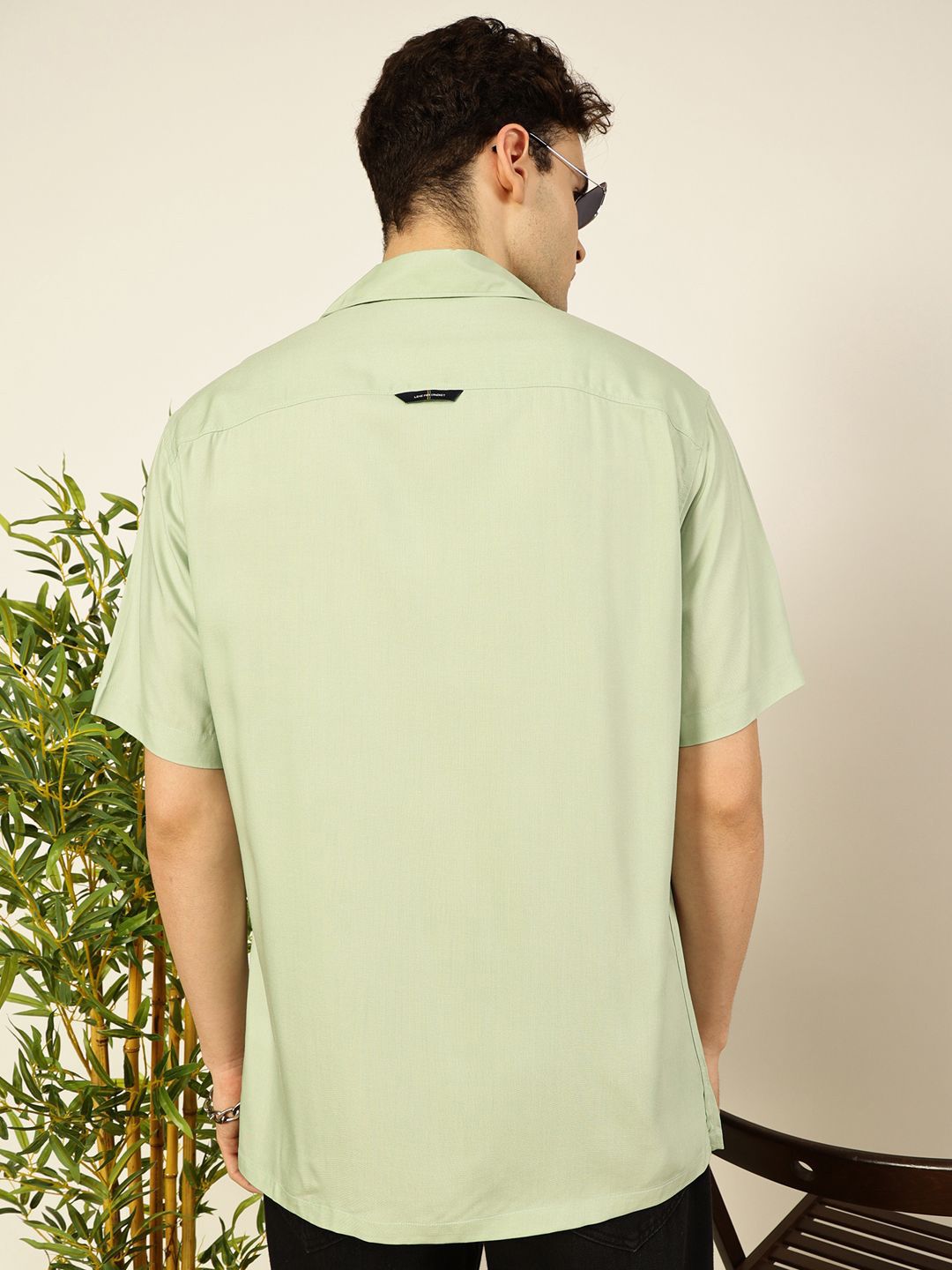 Thomas Scott Men Premium Cuban Collar Solid Oversized Casual Shirt