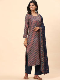 Mamicha Women Floral Printed Regular Pure Cotton Kurta with Palazzos & With Dupatta