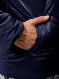 The Indian Garage Co Men High Neck Solid Puffer Jacket