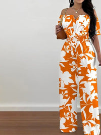 all about you Off-Shoulder Printed Basic Jumpsuit