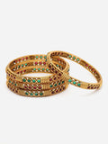 PANASH- Set 4 Gelang Antik Buatan Tangan Bersalut Emas 24 CT