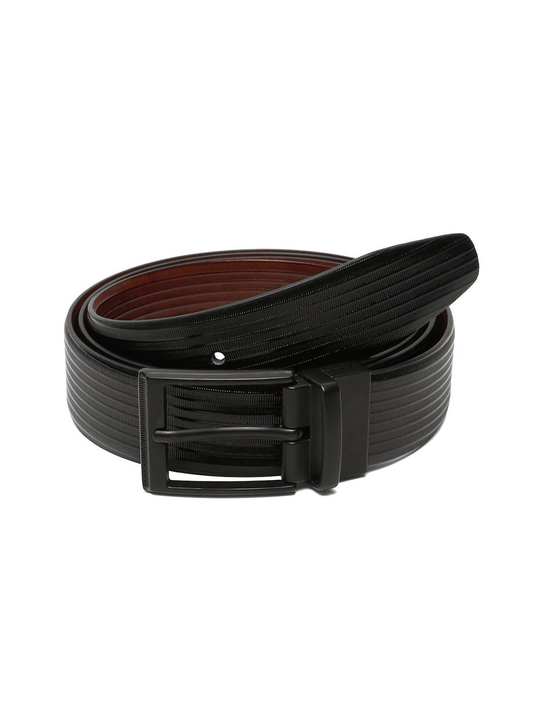 Teakwood Leathers Men Textured Leather Reversible Belt