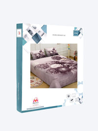 Myntra Elegant Homes Purple Floral 300 TC King Bedsheet with 2 Pillow Covers
