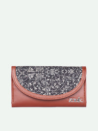 ZOUK Women Leather Lattice Lace Kyra Flap Wallet