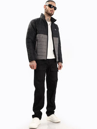 ADRO Men Colourblocked Windcheater Bomber dengan Jaket Patchwork